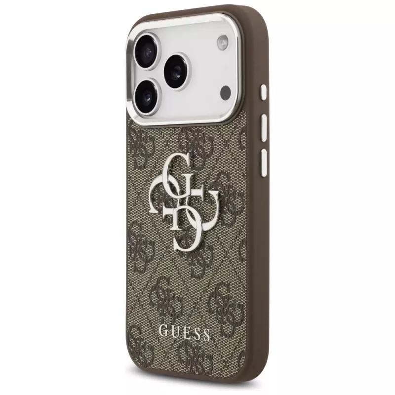 Guess 4G Big 4G Classic Logo Case für iPhone 17 Pro (Braun / Silber)
