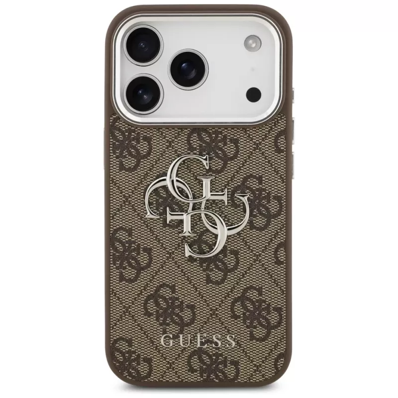 Guess 4G Big 4G Classic Logo Case für iPhone 17 Pro (Braun / Silber)