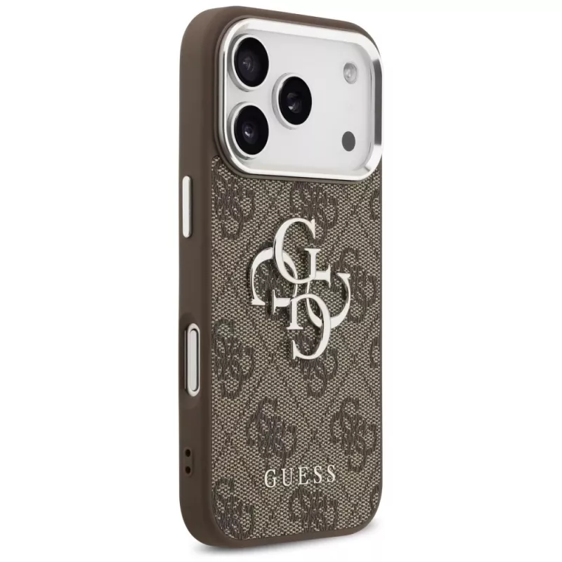 Guess 4G Big 4G Classic Logo Case für iPhone 17 Pro (Braun / Silber)