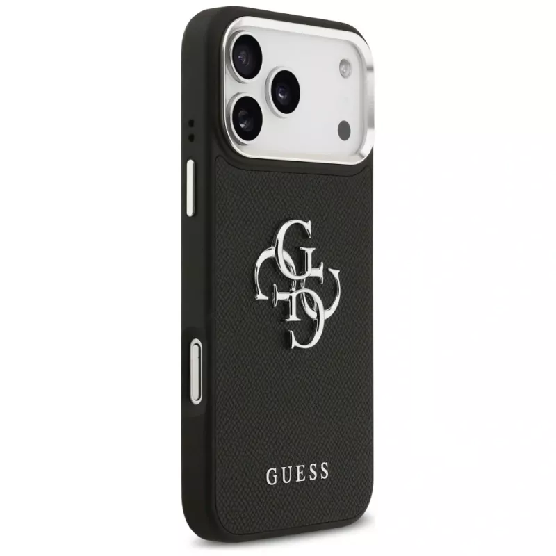 Guess Grained Big 4G Classic Logo Case für iPhone 17 Pro Max - Schwarz