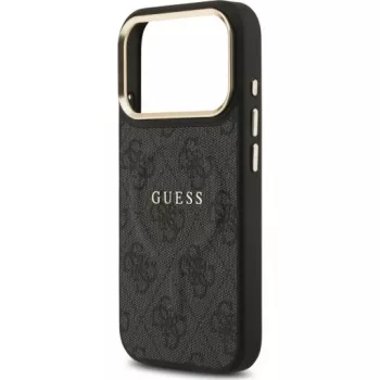Guess 4G PU Classic Logo MagSafe Back Cover für Apple iPhone 17 Pro Schwarz