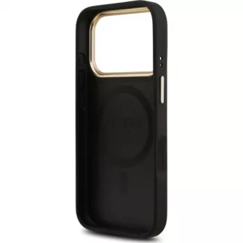 Guess 4G PU Classic Logo MagSafe Back Cover für Apple iPhone 17 Pro Schwarz