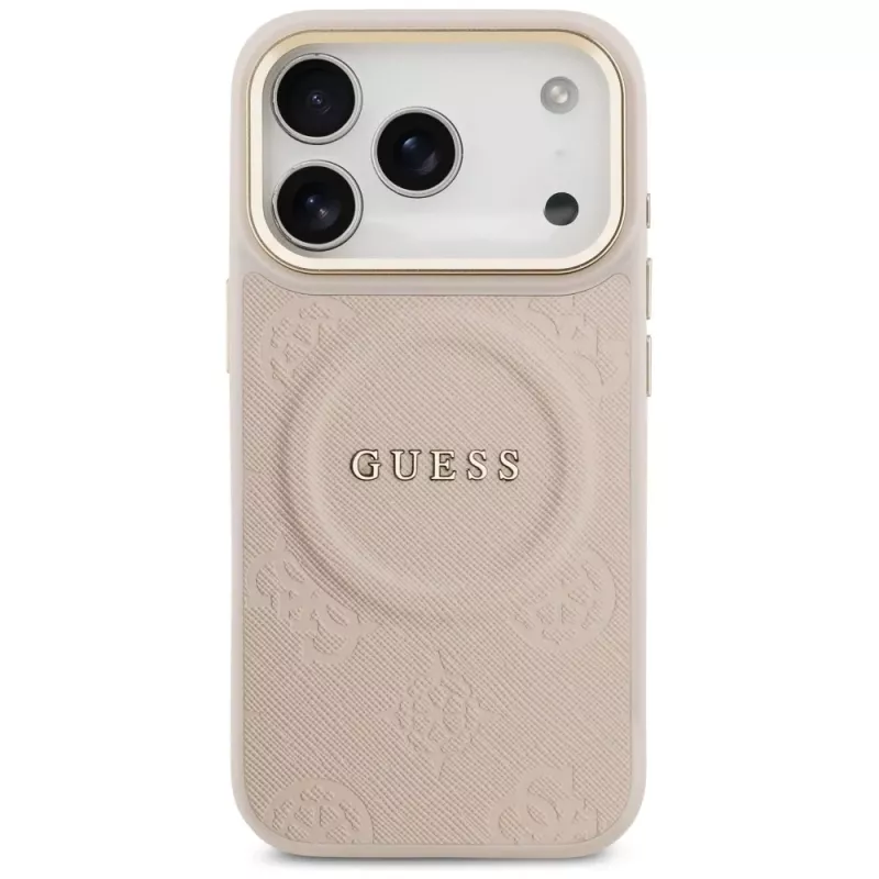 Guess Peony Hot Stamp MagSafe Case für iPhone 17 Pro, Pink