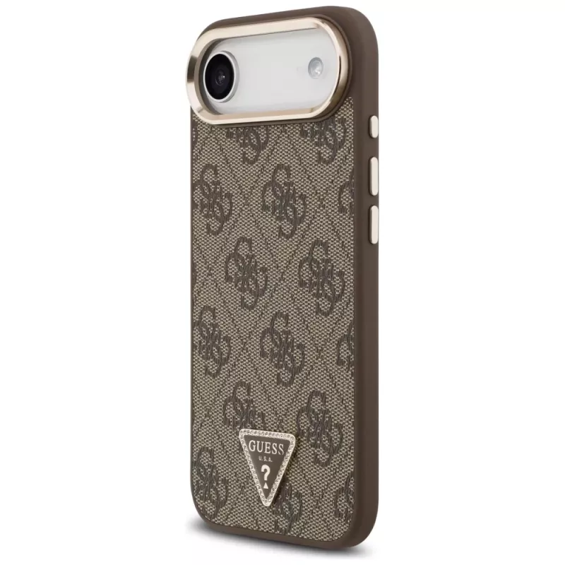 Guess 4G Triangle Logo MagSafe Case für iPhone Air, Braun/Gold