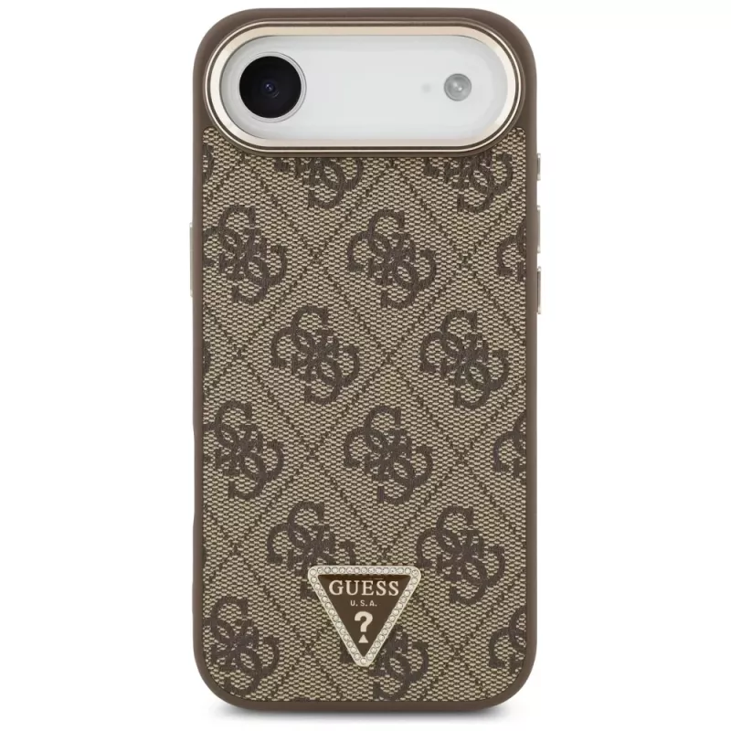 Guess 4G Triangle Logo MagSafe Case für iPhone Air, Braun/Gold