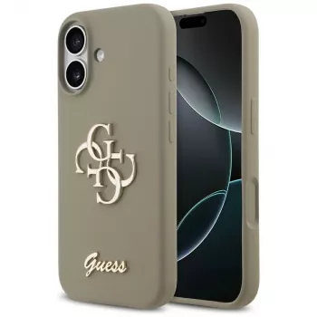 Guess Silicone Big 4G Script Phone Case für iPhone 17 - Braun