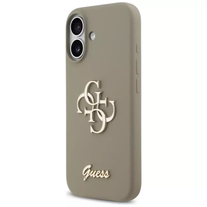 Guess Silicone Big 4G Script Phone Case für iPhone 17 - Braun