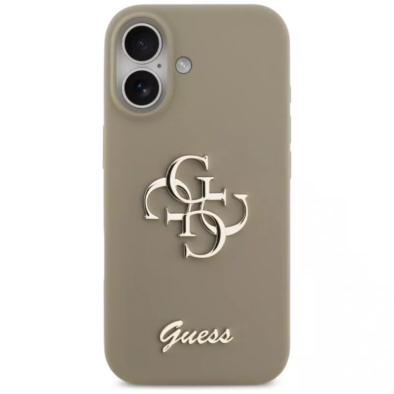 Guess Silicone Big 4G Script Phone Case für iPhone 17 - Braun