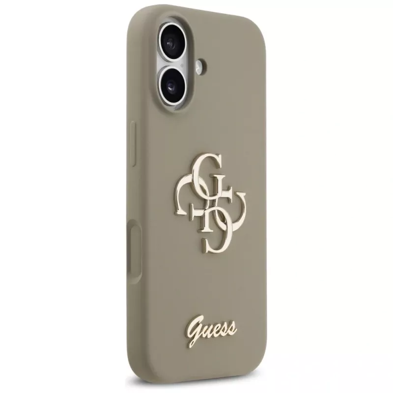 Guess Silicone Big 4G Script Phone Case für iPhone 17 - Braun