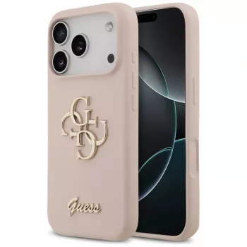 Guess Silicone Big 4G Script Back Cover für Apple iPhone 17 Pro - Pink