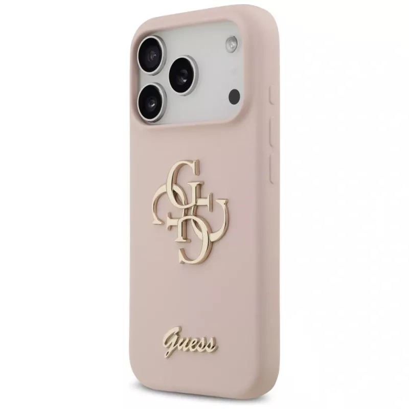 Guess Silicone Big 4G Script Back Cover für Apple iPhone 17 Pro - Pink