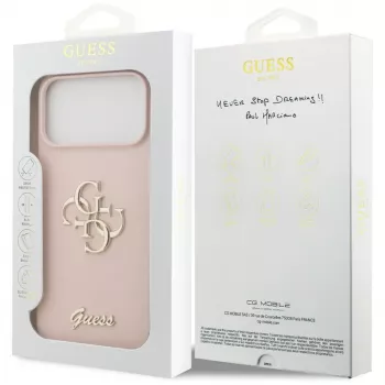 Guess Silicone Big 4G Script Case für Apple iPhone 17 Pro Max - Pink