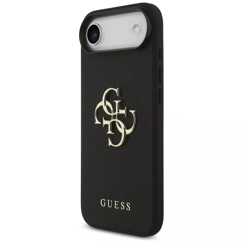 Guess Grained Big 4G & Classic Logo Case für iPhone Air, Schwarz