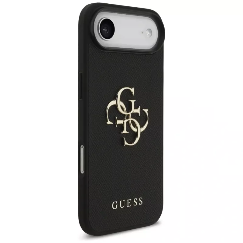 Guess Grained Big 4G & Classic Logo Case für iPhone Air, Schwarz