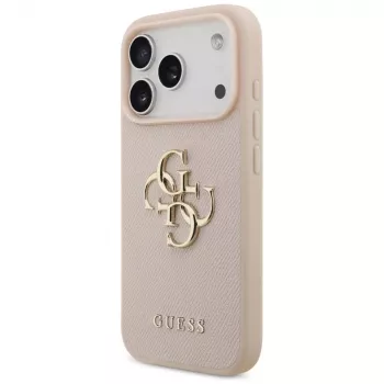 Guess Grained Big 4G & Classic Logo Case für iPhone 17 Pro Pink