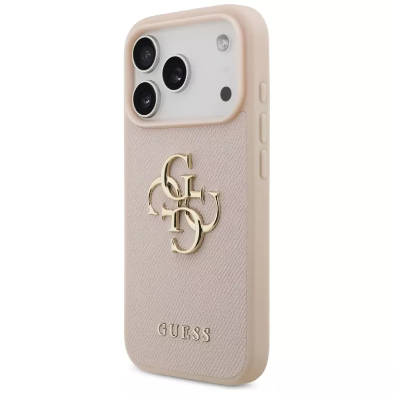 Guess Grained Big 4G & Classic Logo Case für iPhone 17 Pro Pink