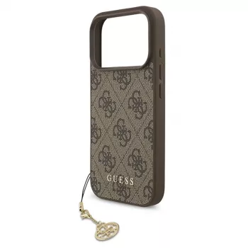 Guess 4G Charms Collection MagSafe Case für iPhone 17 Pro (Braun)