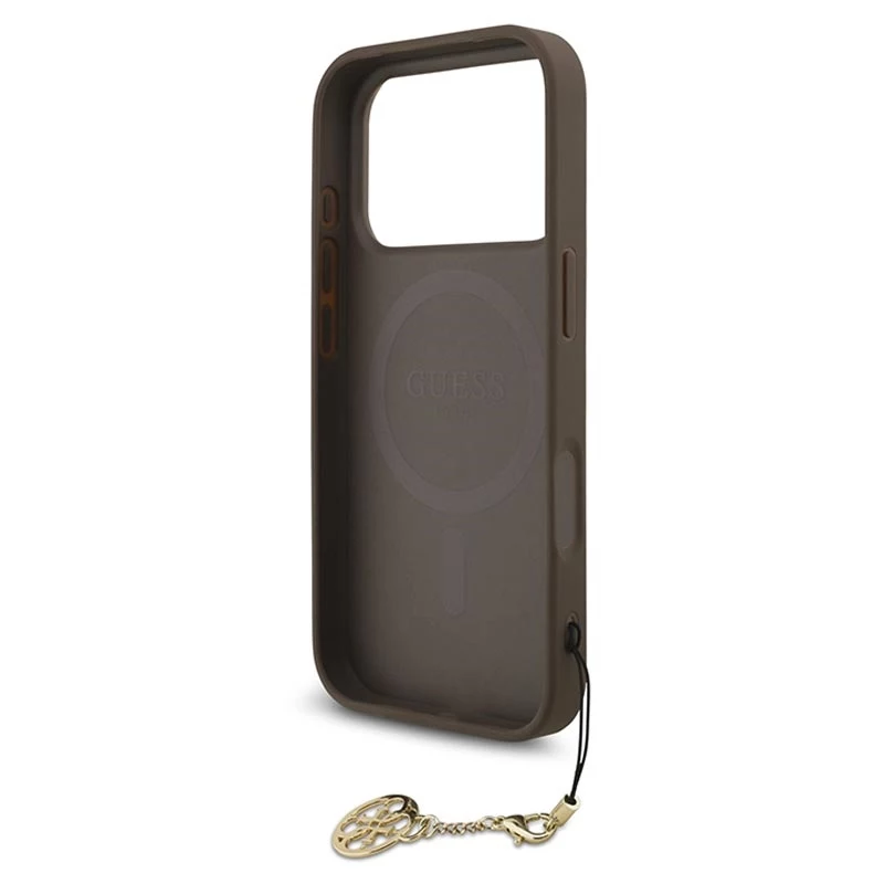 Guess 4G Charms Collection MagSafe Case für iPhone 17 Pro (Braun)
