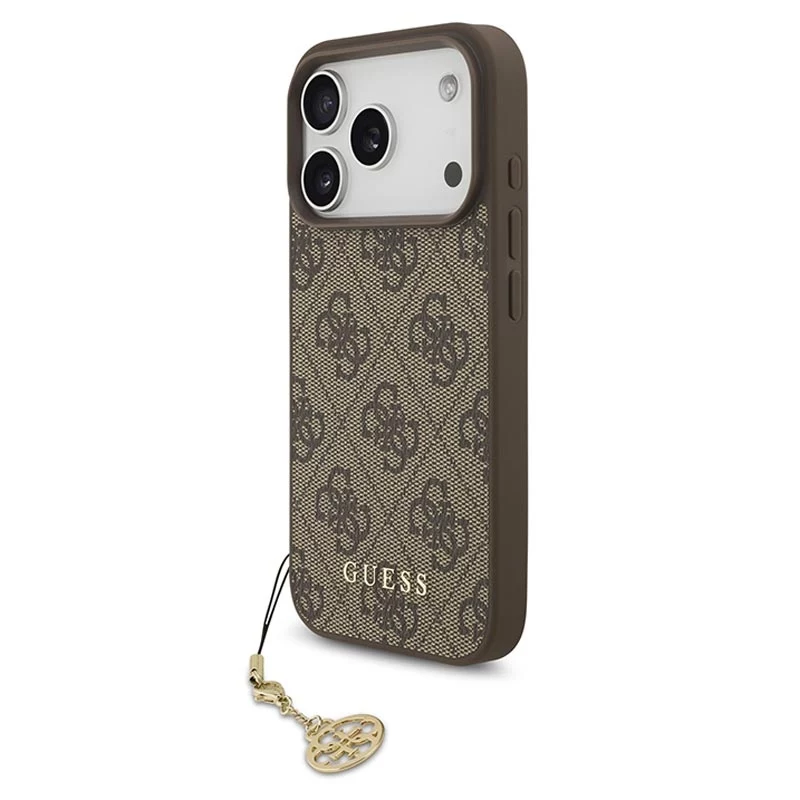 Guess 4G Charms Collection MagSafe Case für iPhone 17 Pro (Braun)