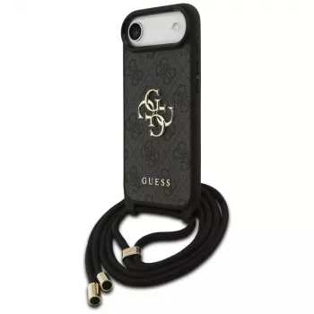 Guess 4G Big Logo Cord Stap Crossbody Case für iPhone Air, Schwarz