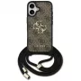 Guess 4G Big Logo Cord Stap Crossbody Case für iPhone 17 Braun