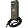 Guess 4G Big Logo Cord Stap Crossbody Case für iPhone 17 Braun