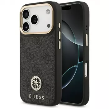 Guess 4G Strass Logo MagSafe Case für iPhone 17 Pro (Schwarz)