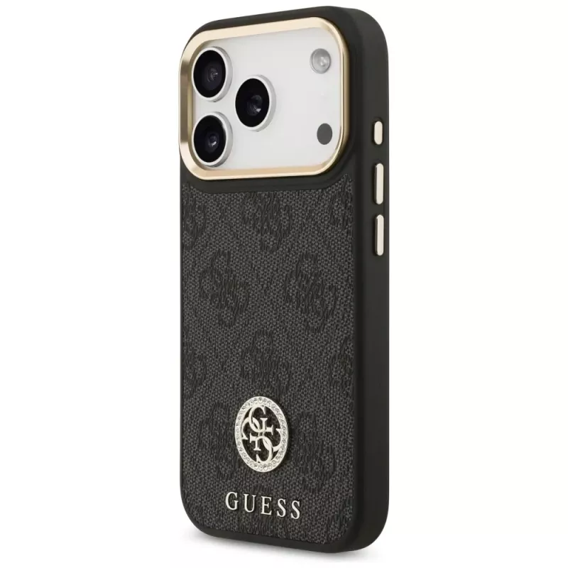 Guess 4G Strass Logo MagSafe Case für iPhone 17 Pro (Schwarz)