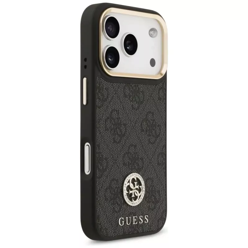 Guess 4G Strass Logo MagSafe Case für iPhone 17 Pro (Schwarz)