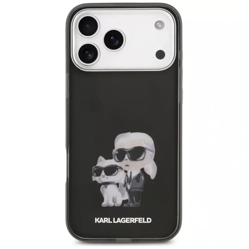 Karl Lagerfeld IML Aquarelle Karl & Choupette & Logo MagSafe Case für iPhone 17 Pro (Schwarz)
