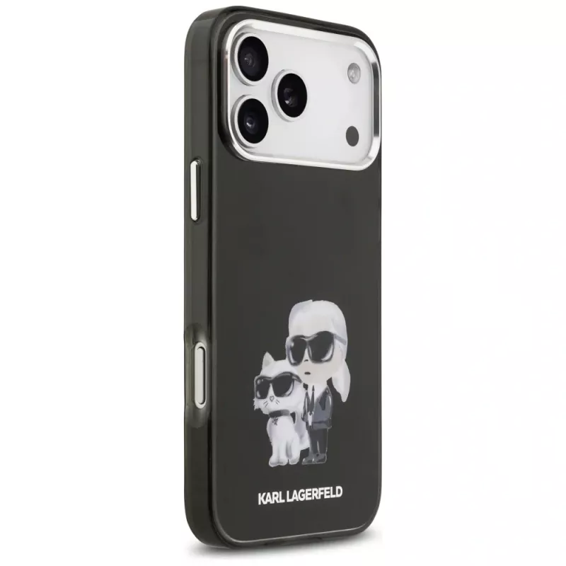 Karl Lagerfeld IML Aquarelle Karl & Choupette & Logo MagSafe Case für iPhone 17 Pro (Schwarz)