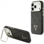 Guess 4G PU Triangle Logo & Stand Camera Magsafe Case für iPhone 17 Pro Schwarz