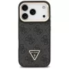 Guess 4G PU Triangle Logo & Stand Camera Magsafe Case für iPhone 17 Pro Schwarz