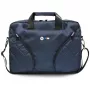 BMW Nylon Laptop Messenger Bag with Metal Logo, Navy Blue, 16 inch
