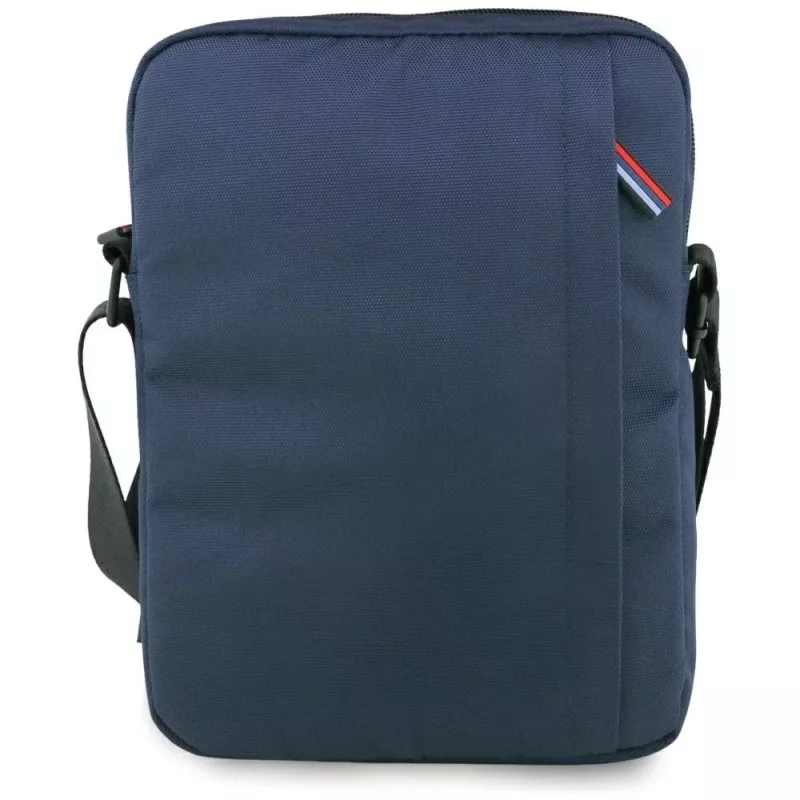 BMW Nylon Umhängetasche mit Taschen und Metall-Logo, 10 Zoll, Marineblau