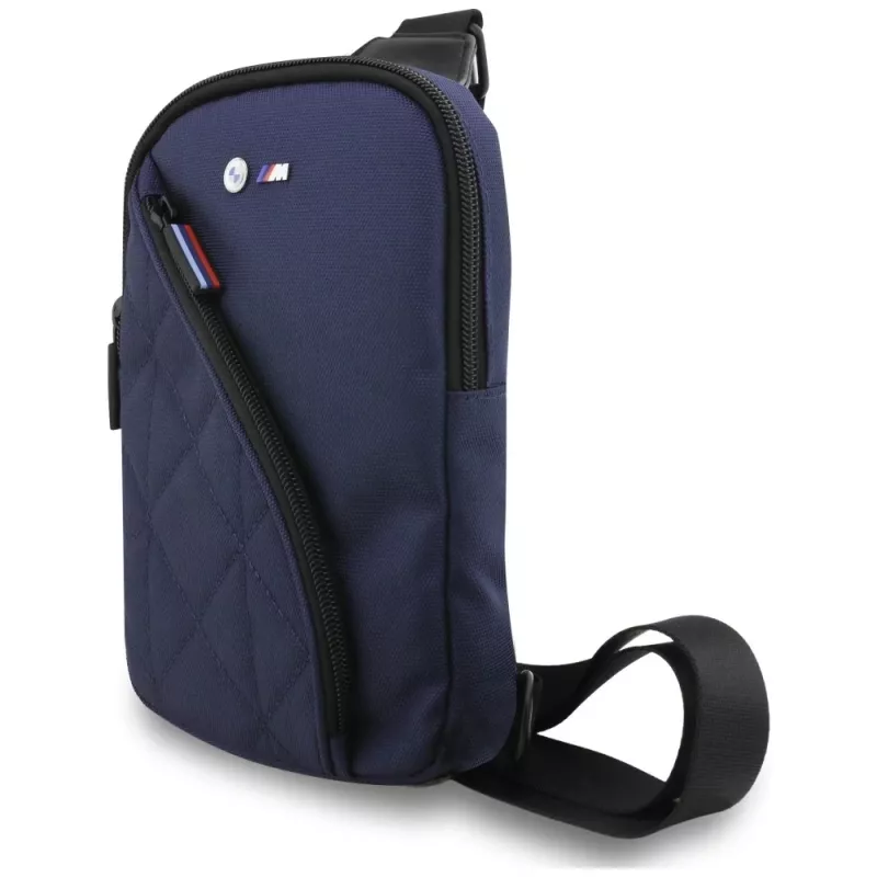 BMW Nylon Pocket & Metal Logo Crossbody Phone Bag Navy Blue