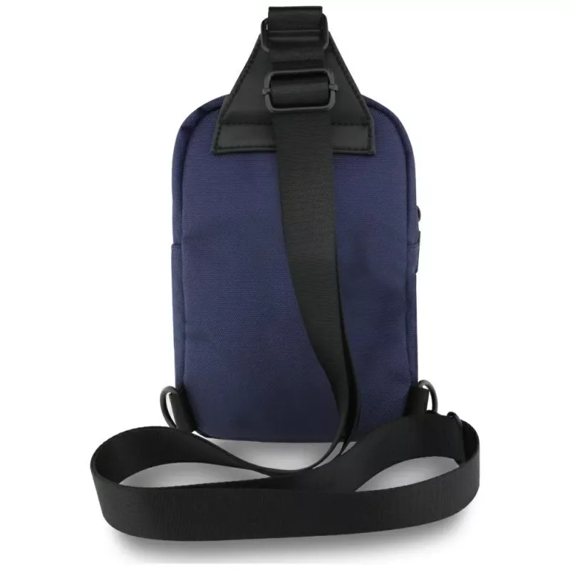 BMW Nylon Pocket & Metal Logo Crossbody Phone Bag Navy Blue