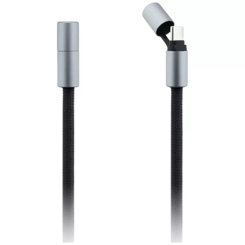 Karl Lagerfeld Ikonik Charm USB-C auf USB-C Kabel mit Lanyard, 1,2 m, Schwarz