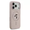 KARL LAGERFELD Silikon-Case für Apple iPhone 17 Pro mit MagSafe und Ringhalter, Pink, Karl & Choupette Kollektion