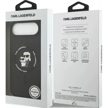 KARL LAGERFELD Silikon Karl & Choupette Ring MagSafe Case für Apple iPhone Air - Schwarz