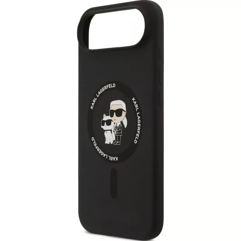 KARL LAGERFELD Silikon Karl & Choupette Ring MagSafe Case für Apple iPhone Air - Schwarz