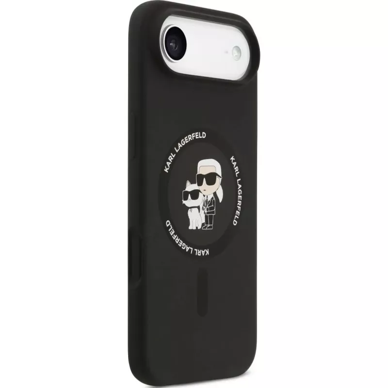 KARL LAGERFELD Silikon Karl & Choupette Ring MagSafe Case für Apple iPhone Air - Schwarz