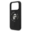 KARL LAGERFELD Silicone Karl & Choupette Ring MagSafe Case für Apple iPhone 17 Pro Schwarz