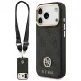 Guess 4G Strass Logo & Big Strap Metal Buttons MagSafe Case für iPhone 17 Pro Schwarz