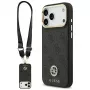 Guess 4G Strass Logo & Big Strap Metal Buttons MagSafe Case für iPhone 17 Pro Max Schwarz