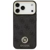 Guess 4G Strass Logo & Big Strap Metal Buttons MagSafe Case für iPhone 17 Pro Max Schwarz