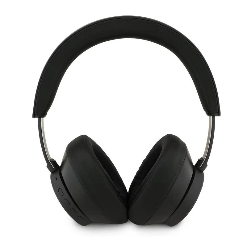 Guess Bluetooth Over-Ear Kopfhörer ENC Saffiano Triangle Logo Schwarz