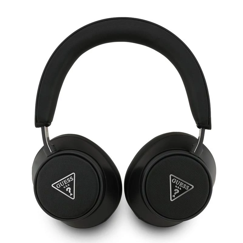 Guess Bluetooth Over-Ear Kopfhörer ENC Saffiano Triangle Logo Schwarz