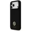 Guess Silicone Logo Strass 4G MagSafe Case für iPhone 17 Pro Max Schwarz