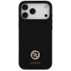 Guess Silicone Logo Strass 4G MagSafe Case für iPhone 17 Pro Max Schwarz